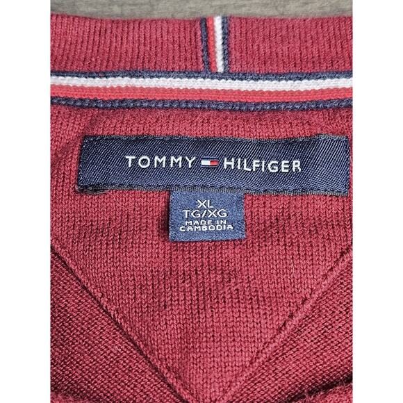 Tommy Hilfiger Pullover Sweater Men's Size XL Red Striped - Picture 3 of 6